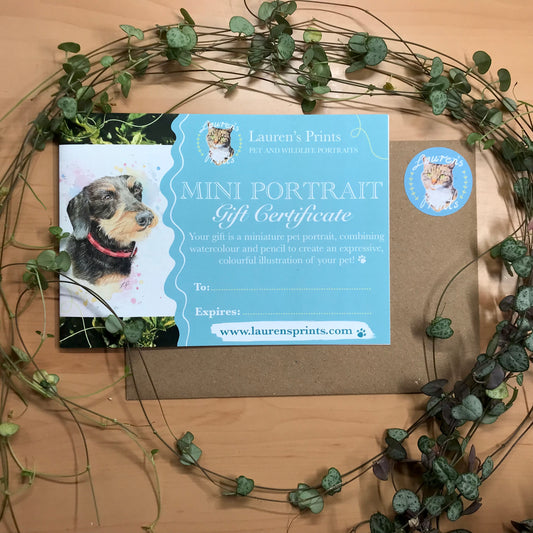 *Gift Card* - Custom Miniature Pet Portrait